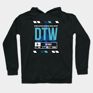 Detroit (DTW) Airport Code Baggage Tag Hoodie